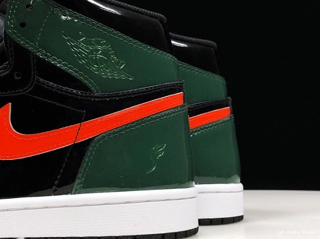 1st Kicks Shoes x Black Team 1 AV3905-038 Jordan OG High Retro Air Orange-Fir SoleFly 0815
